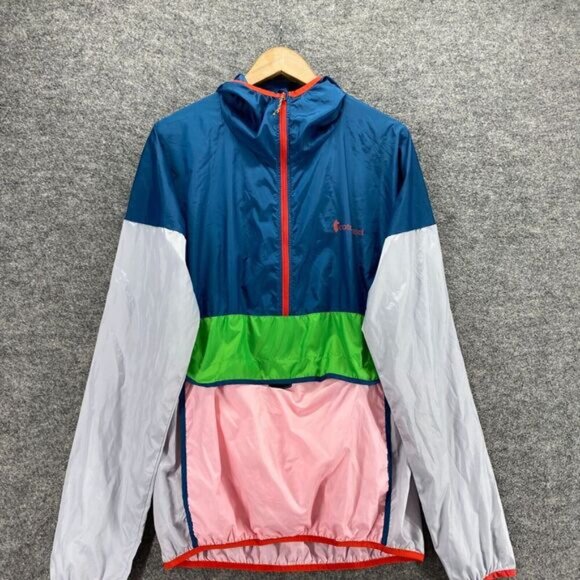Cotopaxi Windbreaker Jacket Women XL Blue Colorblock Hooded Zipper Long Sleeve - Picture 3 of 10